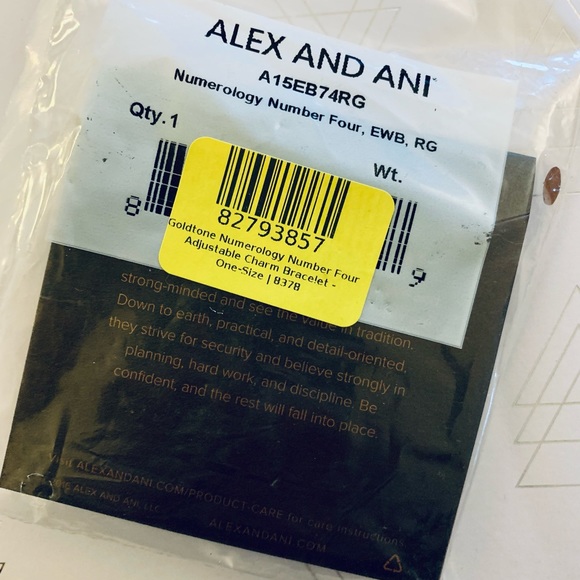 🆕“4” Numerology Bracelet - Alex and Ani - Gold - NEW - Four - Picture 3 of 4